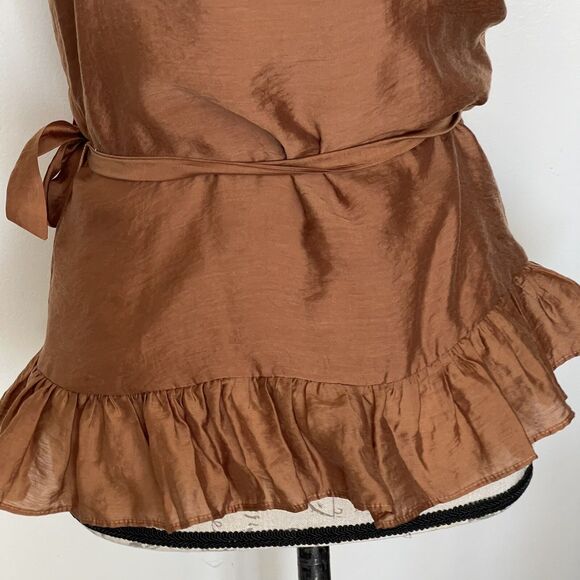 Express Womens Blouse Sz Small Wrap Ruffle Boho Cottagecore Fairycore Cottage - Picture 13 of 15